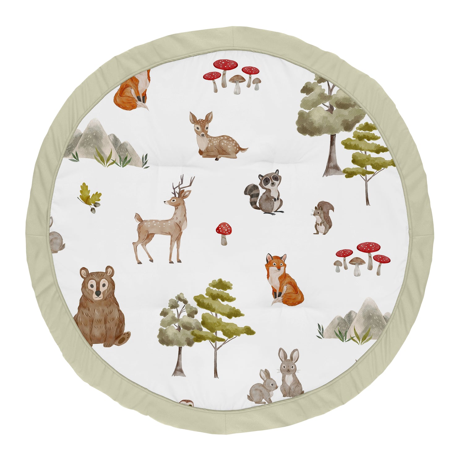 Watercolor Woodland Forest Animals Collection Playmat