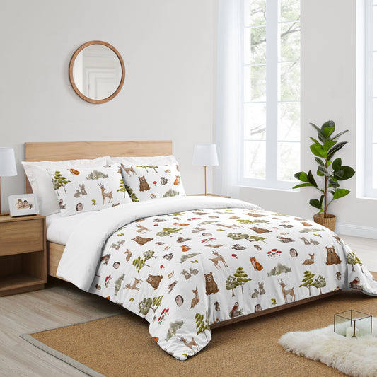 Watercolor Woodland Forest Animals Collection Full/Queen Bedding