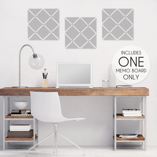 Trellis Gray And White Collection Fabric Memo Board