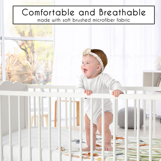 Watercolor Floral Garden Sage Green Collection Photo Op Crib Sheet