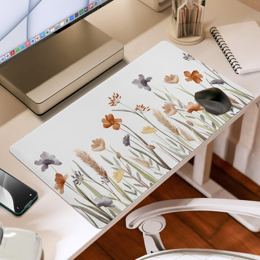 Watercolor Floral Garden Sage Green Collection Large Mouse Pad Desk Mat