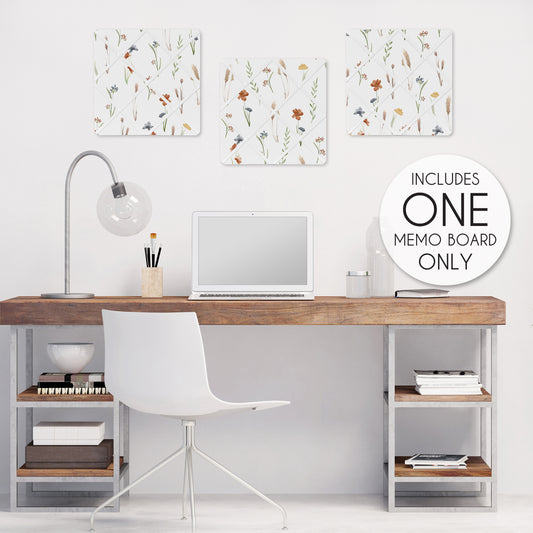 Watercolor Floral Garden Sage Green Collection Fabric Memo Board