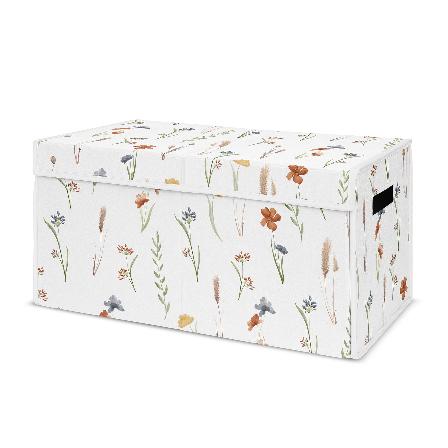 Watercolor Floral Garden Sage Green Collection Fabric Toy Bin Storage