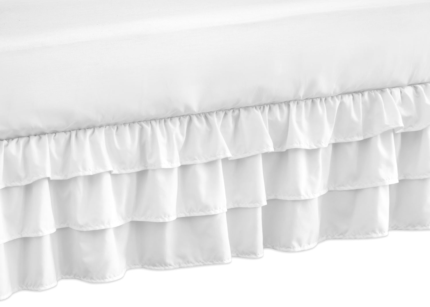 Harper White Collection 3 Tiered Crib Bed Skirt