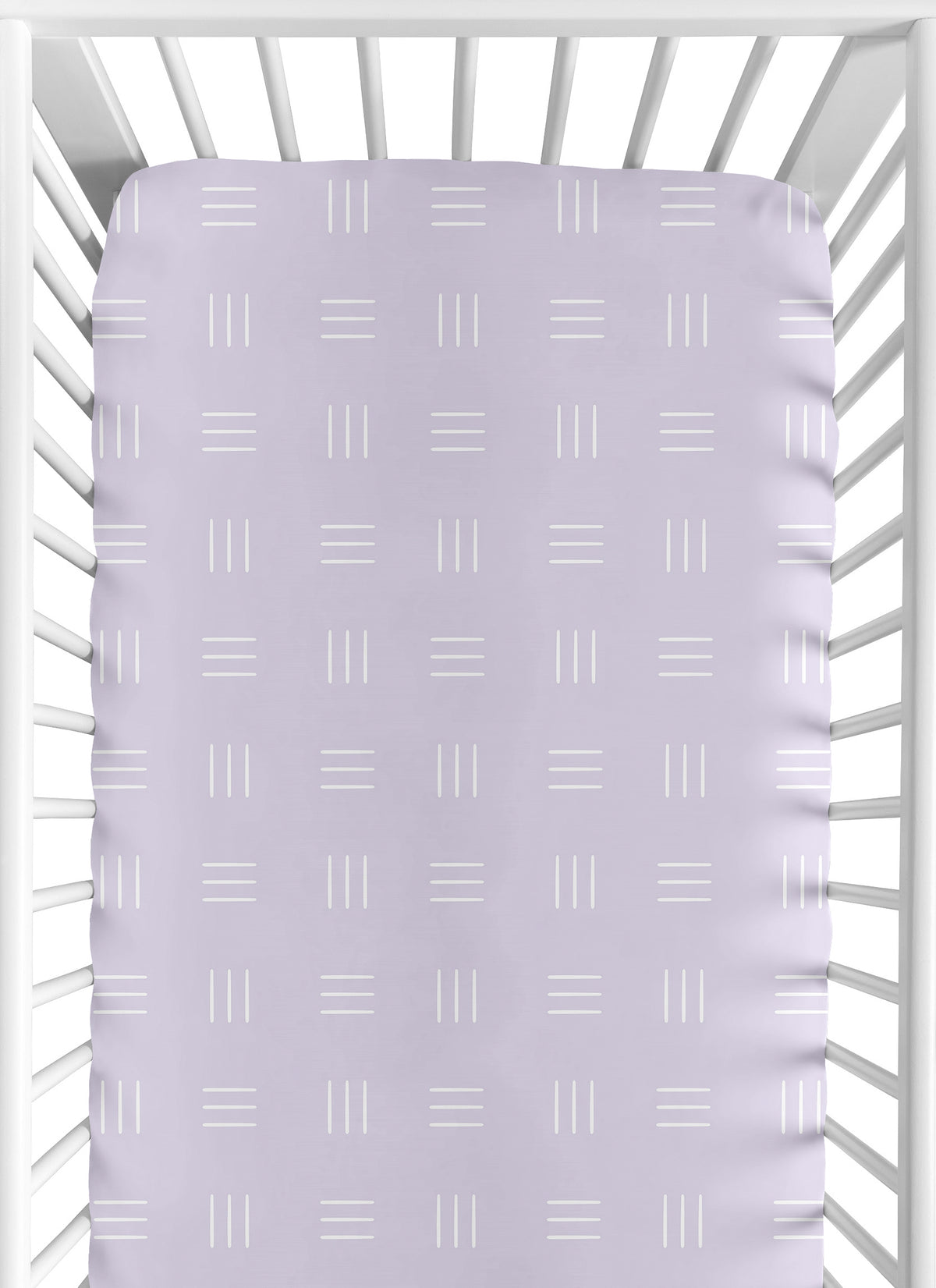 Boho Hatch Lavender Purple and White Crib Sheet
