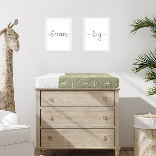 Boho Hatch Sage and White Changing Pad Cover