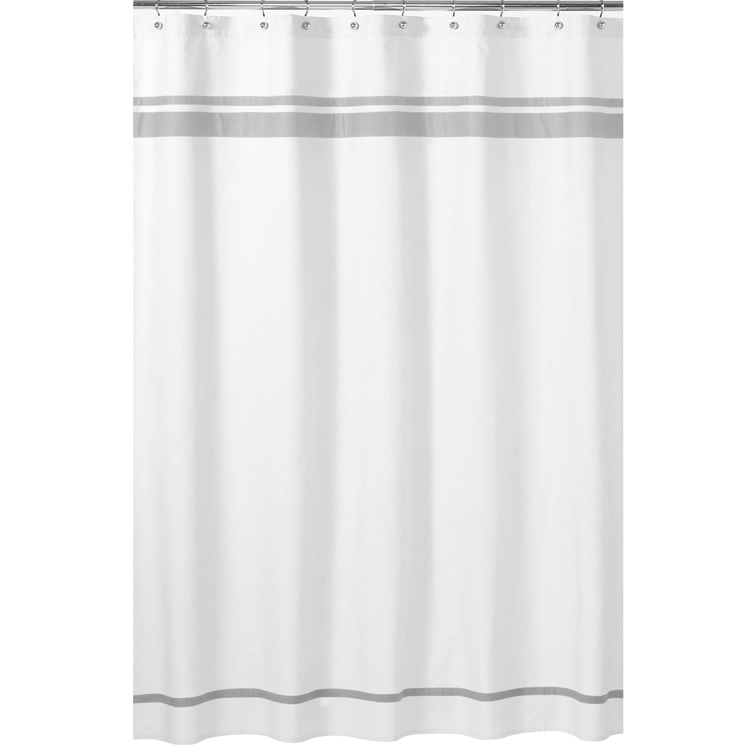Hotel White And Gray Shower Curtain