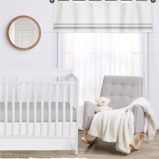 Hotel White and Gray Collection Window Valance