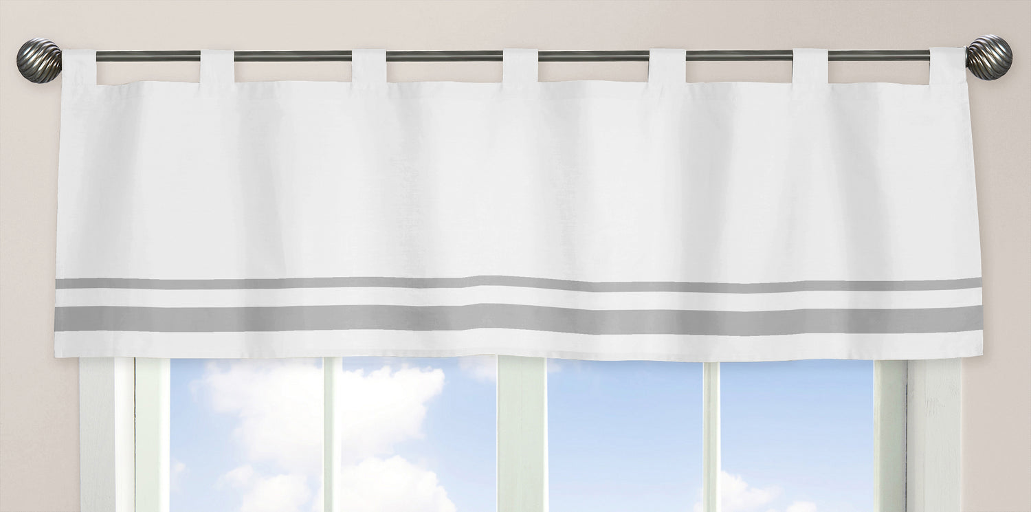 Hotel White and Gray Collection Window Valance