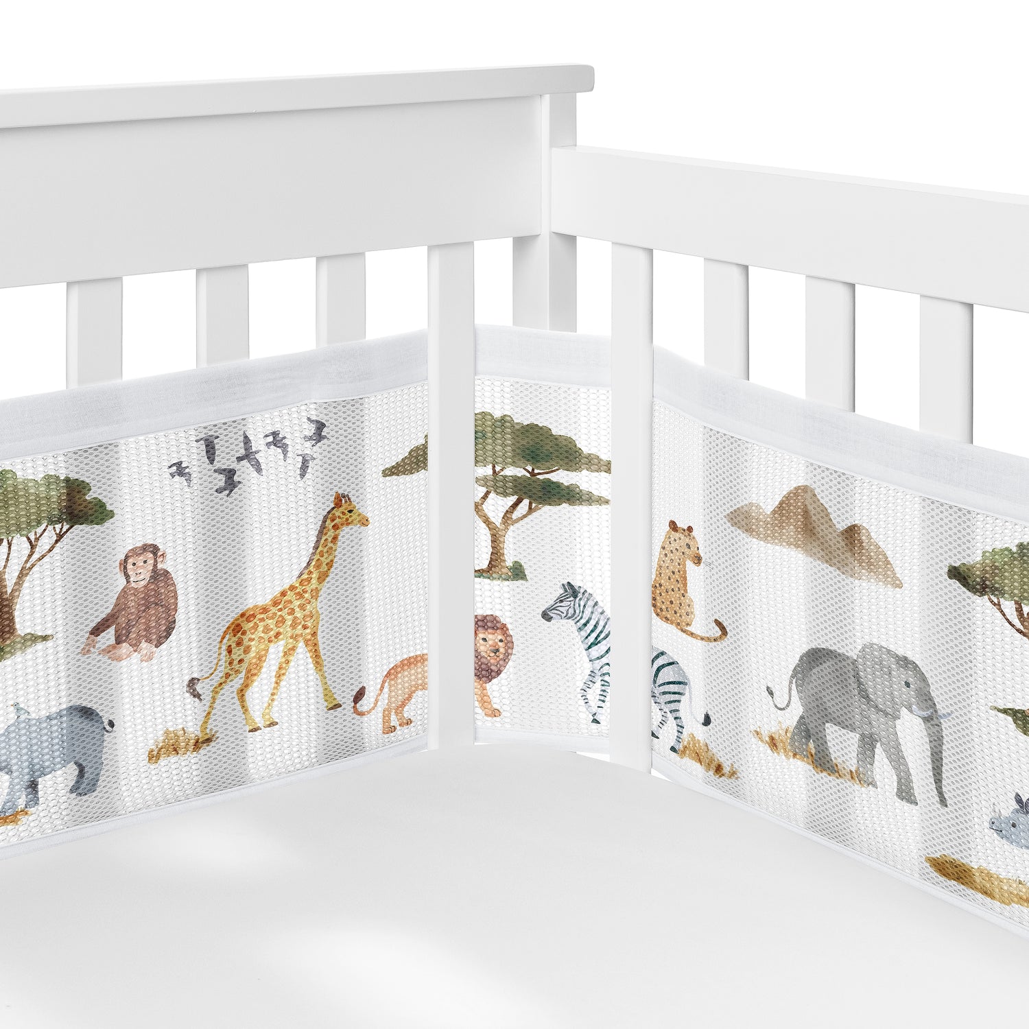 Jungle Collection Sweet Jojo Designs + BreathableBaby Breathable Mini Mesh Crib Liner