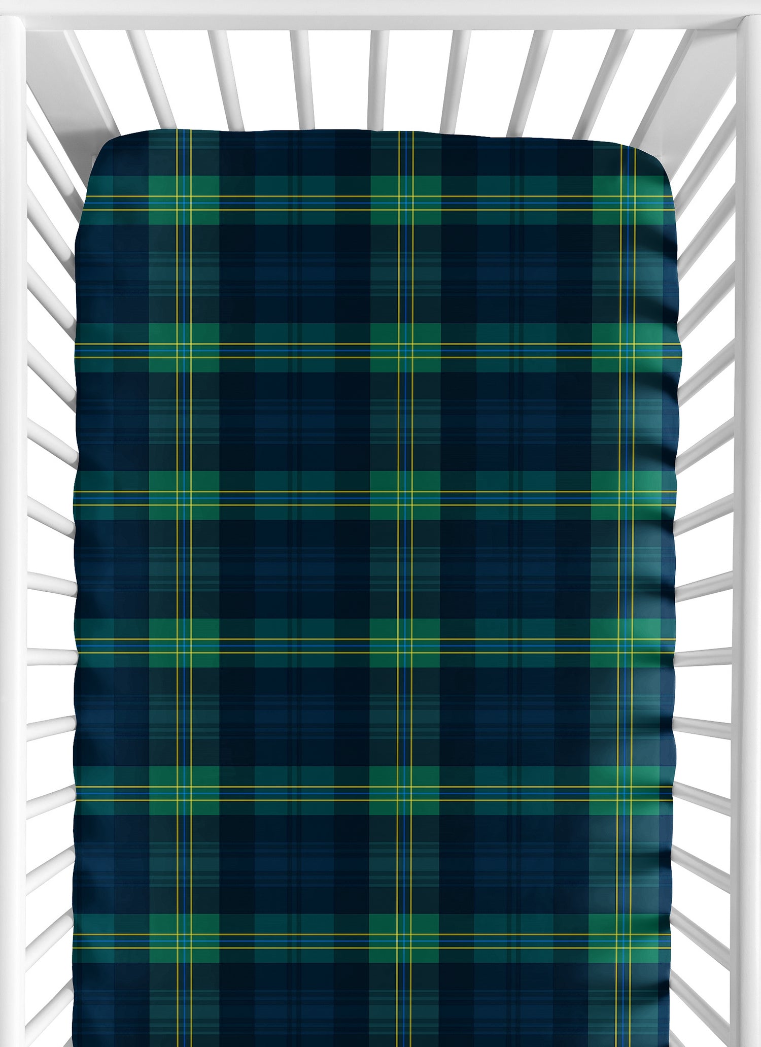 Mallard Duck Collection Crib Sheet - Gingham Plaid Print