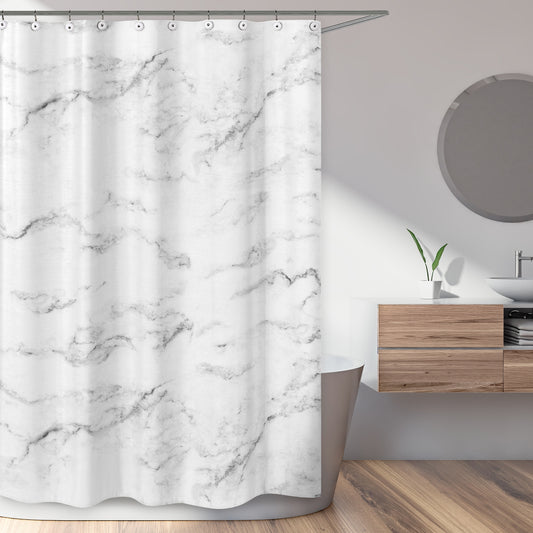 Marble Black and White Collection Shower Curtain