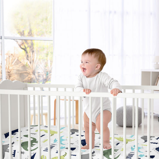 Mod Dinosaur Blue And Green Collection Crib Sheet