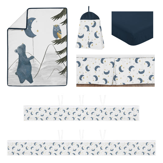 Moon Bear Collection Sweet Jojo Designs 6 Piece Crib Bedding + BreathableBaby Breathable Mesh Liner