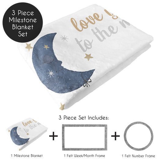 Moon Bear Collection Monthly Milestone Baby Blanket