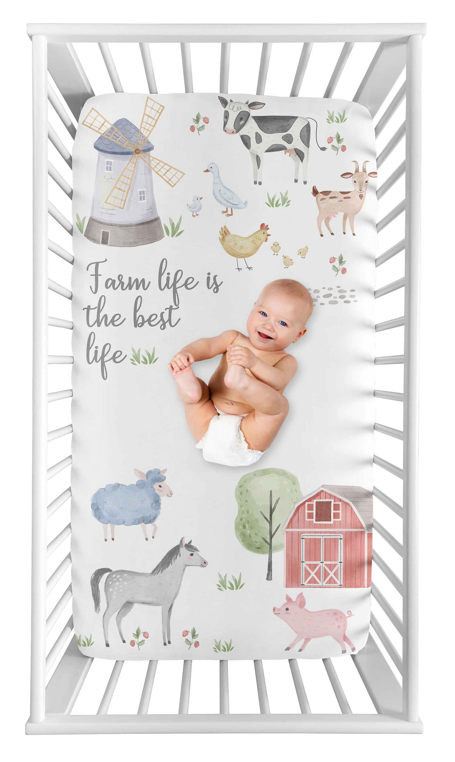 Farm Animals Collection Photo Op Crib Sheet - Farm Life
