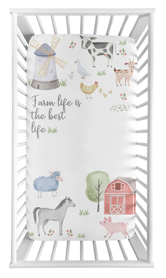 Farm Animals Collection Photo Op Crib Sheet - Farm Life