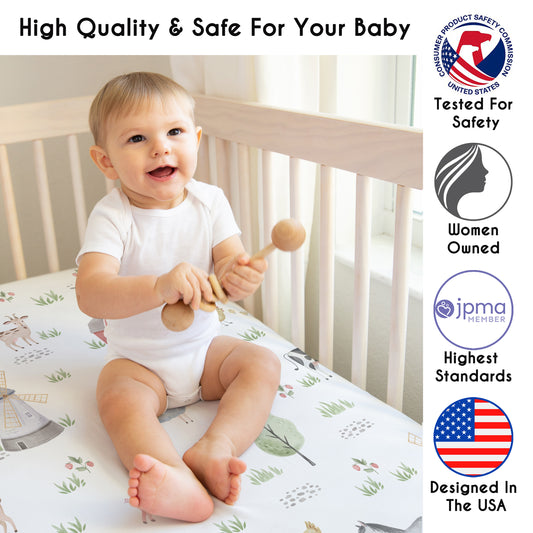 Farm Animals Collection 3 Pack Crib Sheets