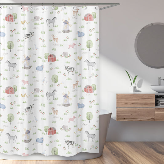 Farm Animals Collection Shower Curtain