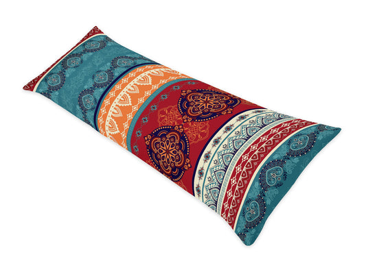 Red Boho Collection Full Length Body Pillow Cover