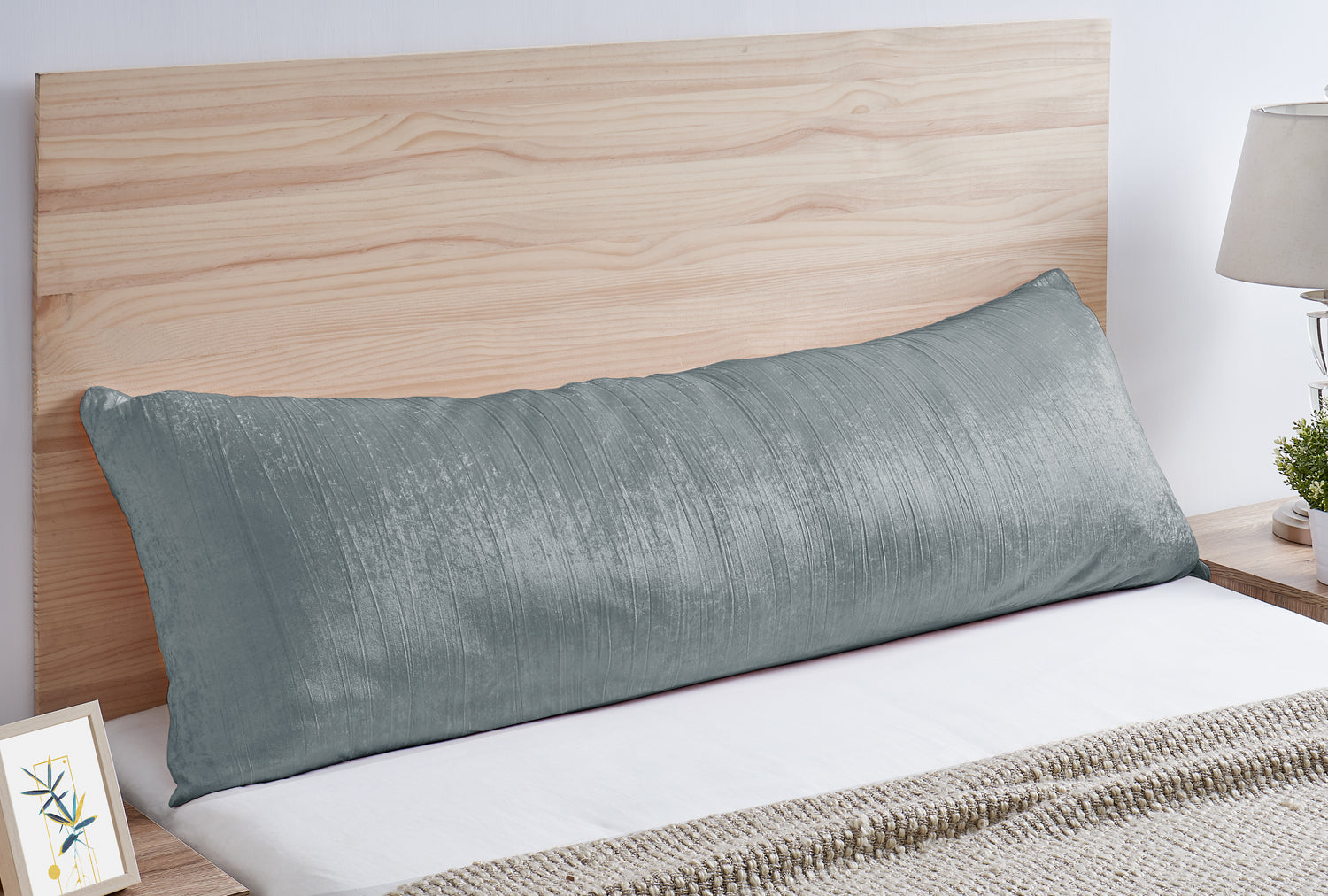 Boho Chic Vintage Velvet Dark Gray for the Lace Gray Collection Full Length Body Pillow Cover