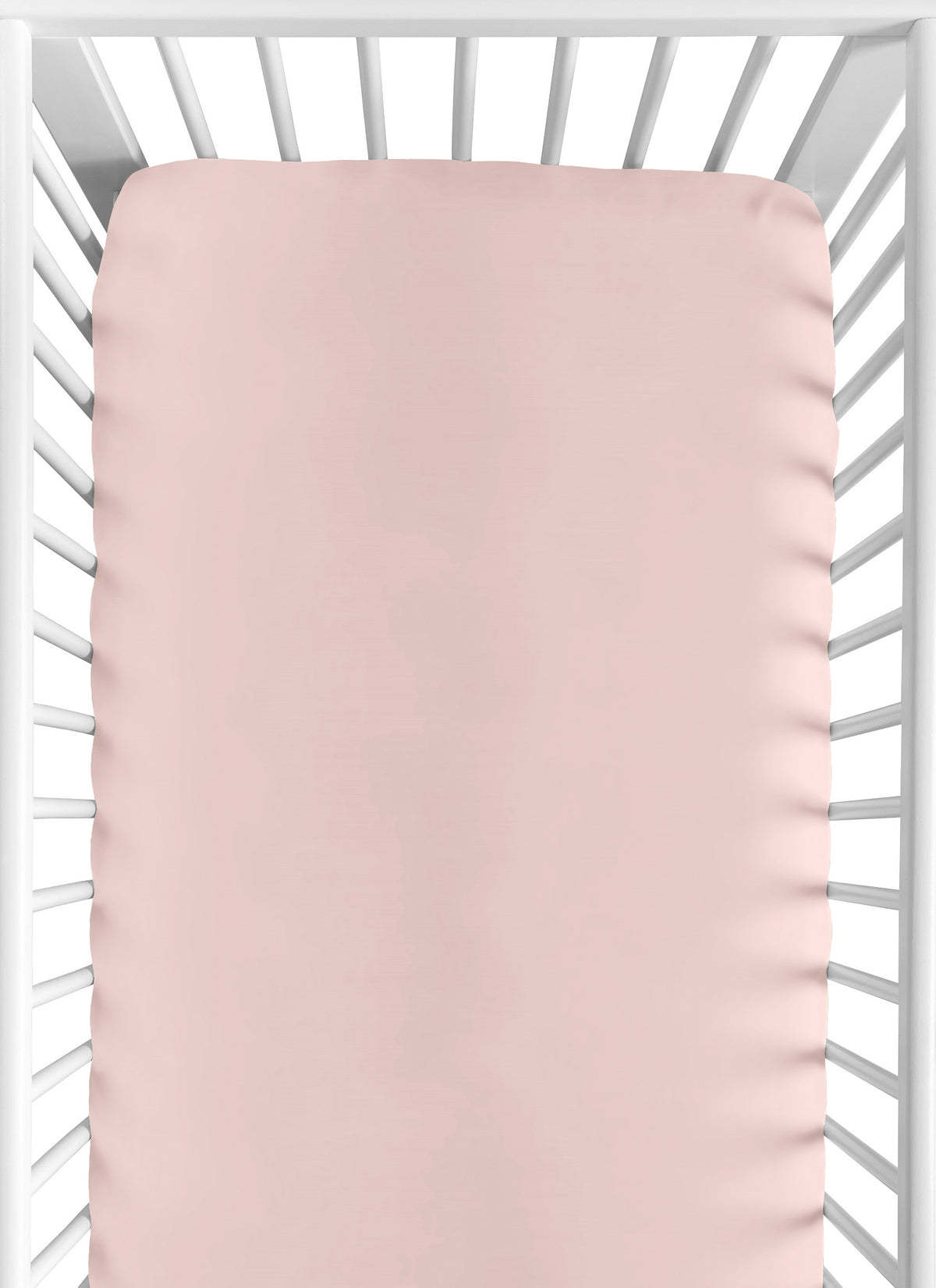 Peony Floral Garden Pink and Ivory Collection Crib Sheet - Solid Blush Pink