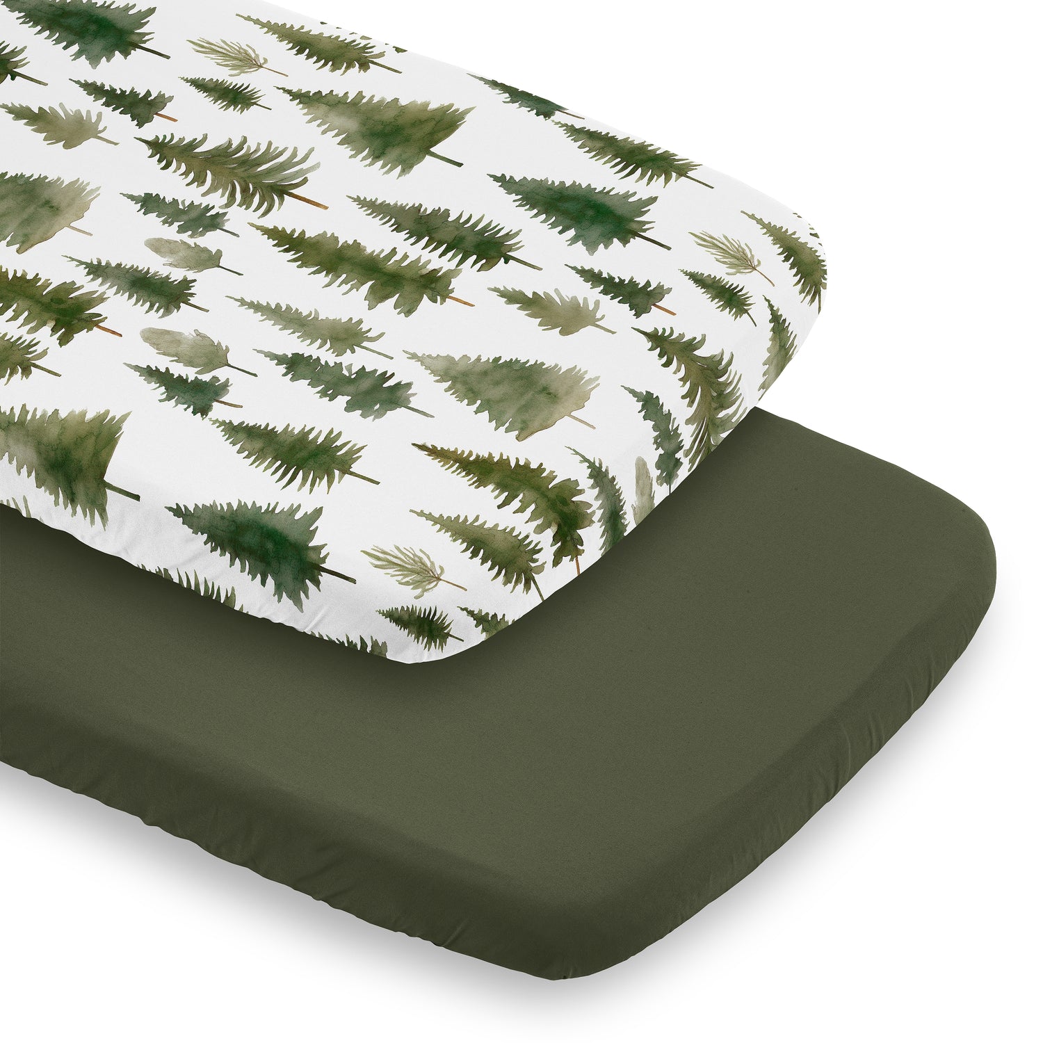 Woodland Pine Tree Collection 2 Pack Baby Bassinet Fitted Sheets