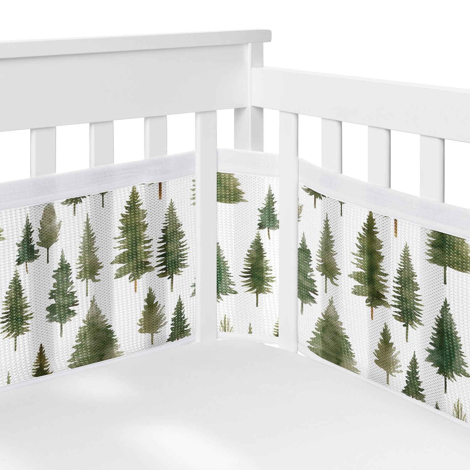 Woodland Pine Tree Collection Sweet Jojo Designs + BreathableBaby Breathable Mini Mesh Crib Liner