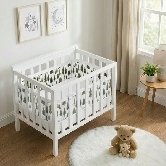 Woodland Pine Tree Collection Sweet Jojo Designs + BreathableBaby Breathable Mini Mesh Crib Liner