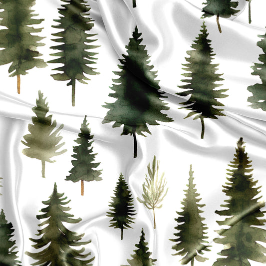 Woodland Pine Tree Collection Satin Fitted Crib Sheet