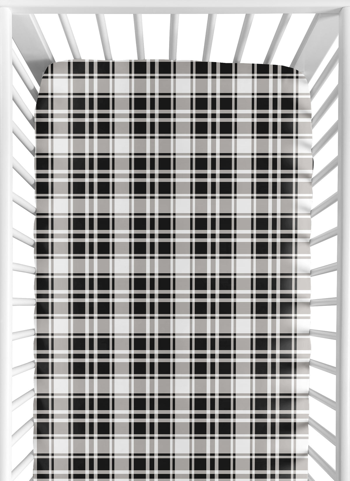 Gingham Black Plaid Collection Crib Sheet