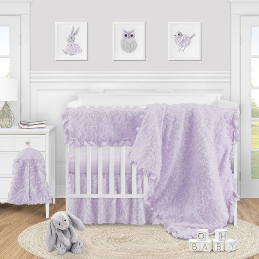 Rose Lavender Collection Crib Bed Skirt