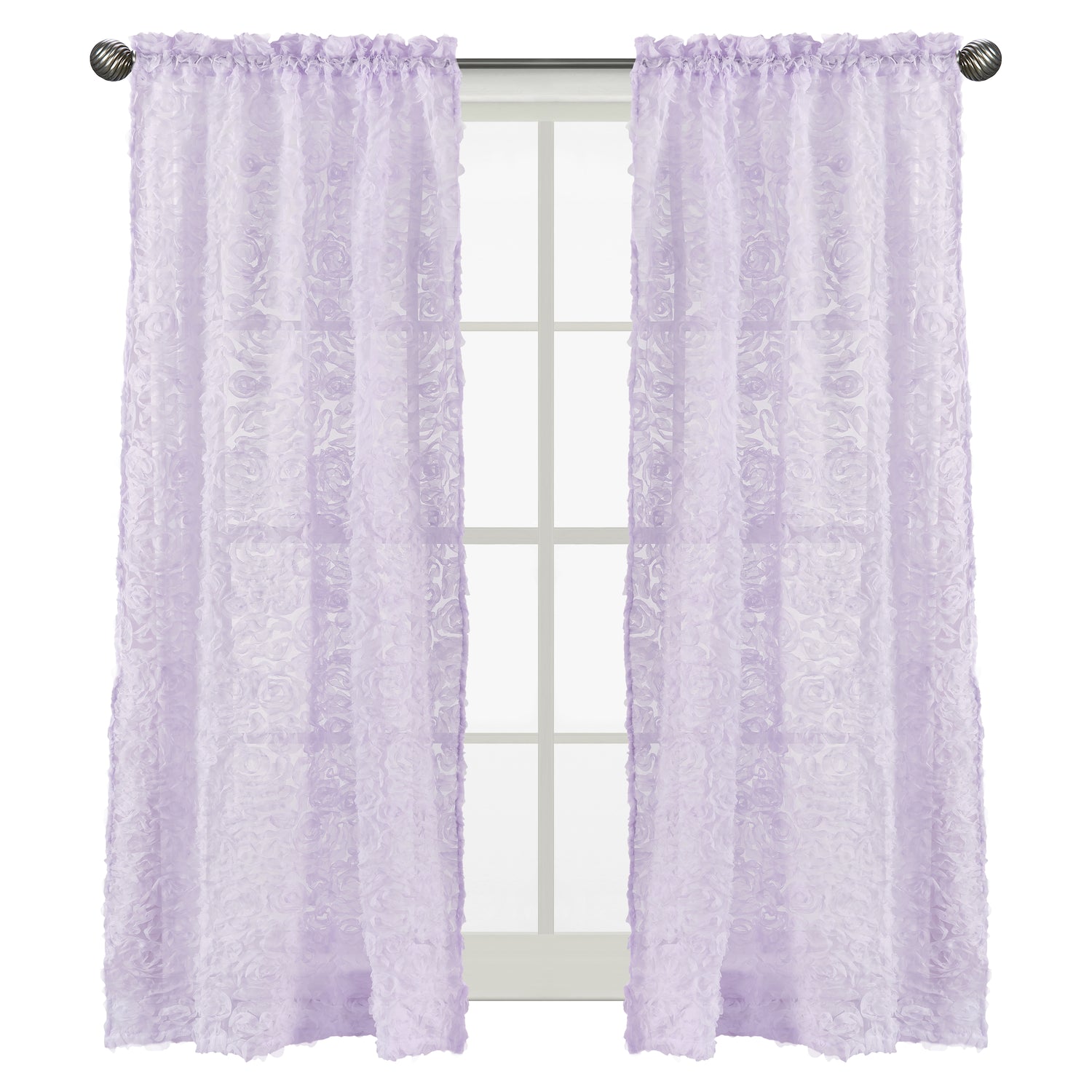 Rose Lavender Collection Window Panels - Set of 2