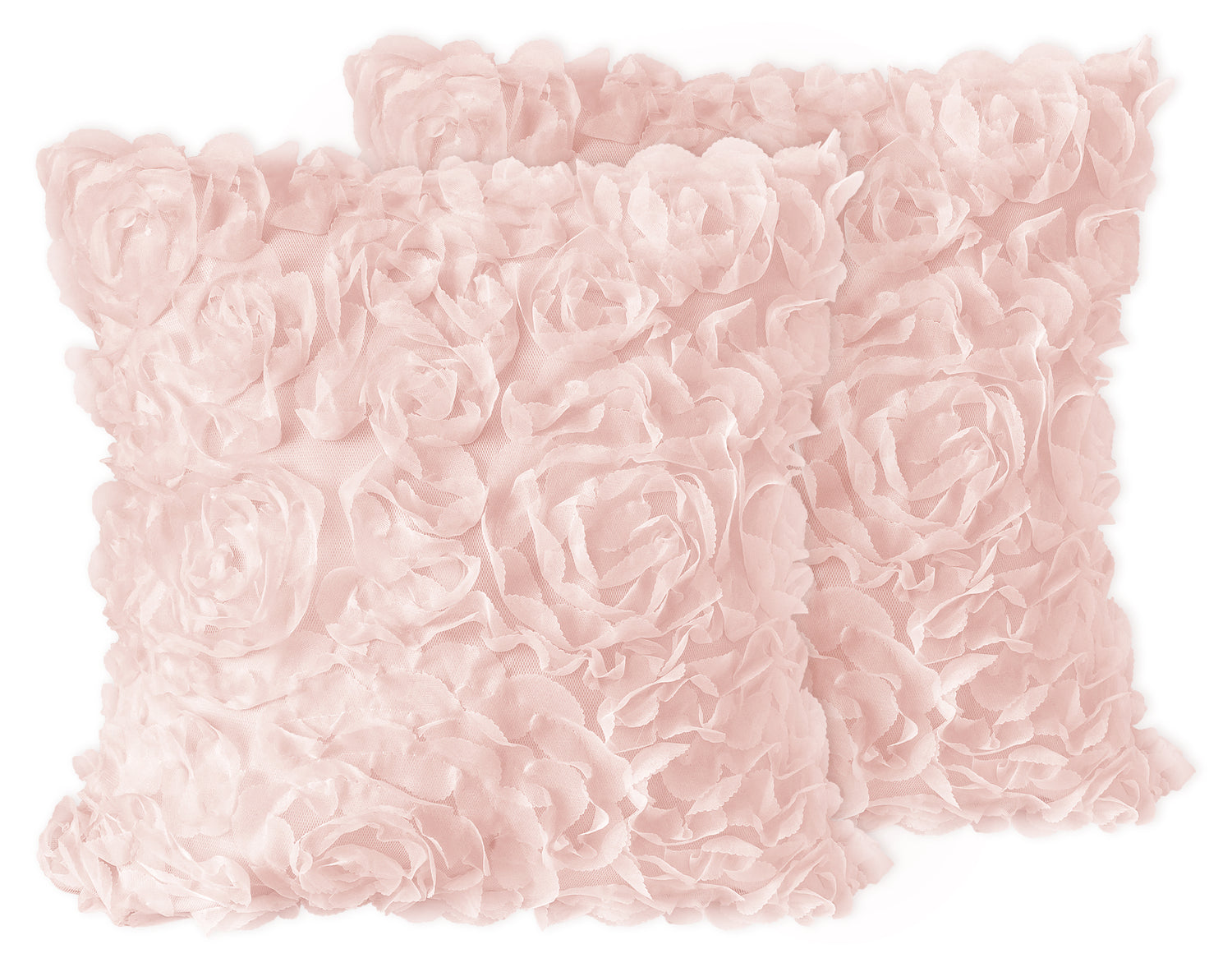 Rose Pink Collection Decorative Accent Throw Pillow Covers - Set of 2