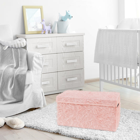 Rose Pink Collection Fabric Toy Bin Storage
