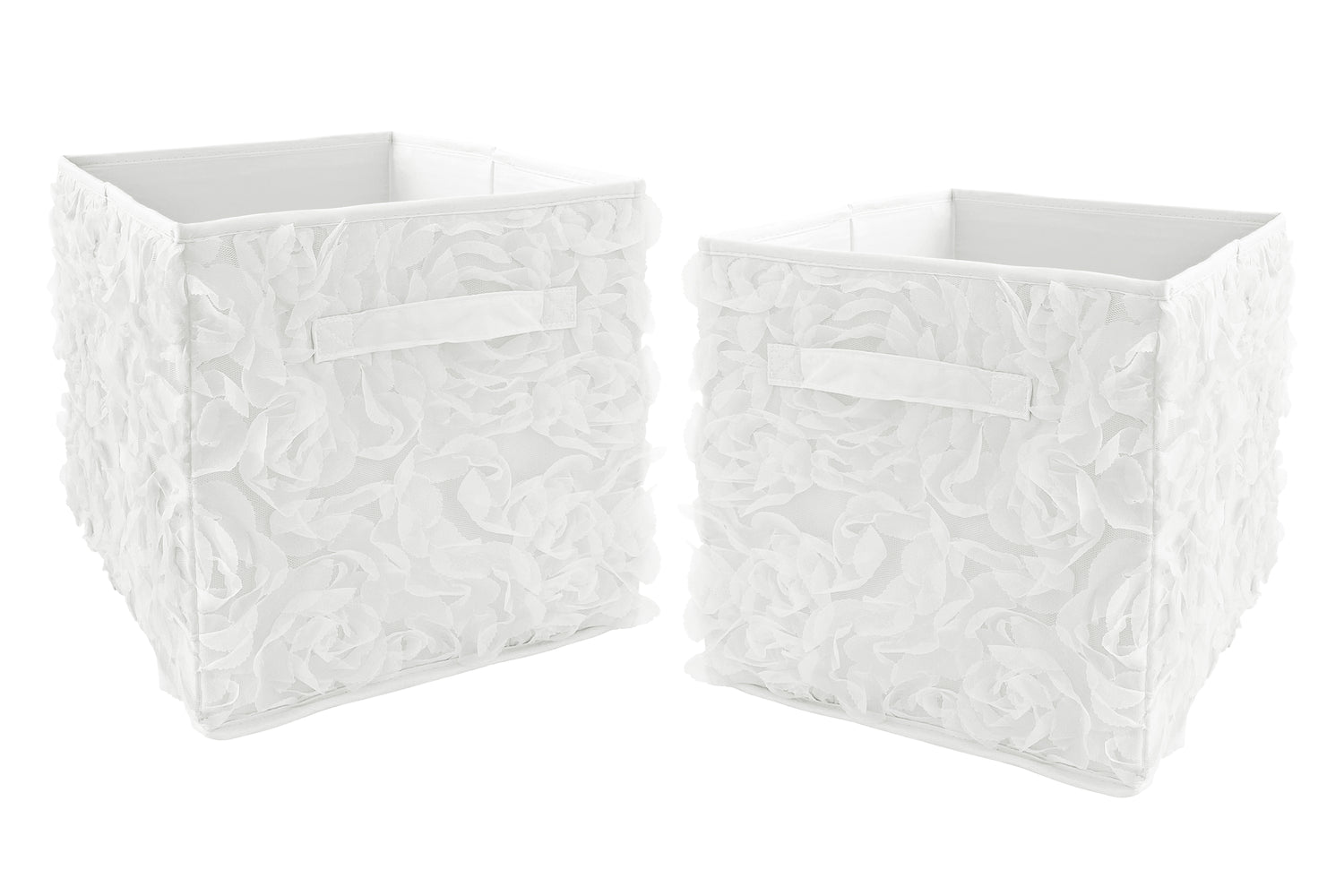 Rose White Collection Foldable Fabric Storage Bins