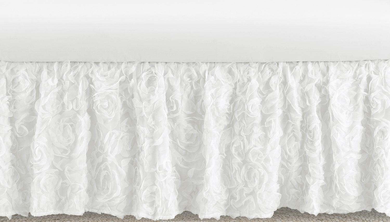 Rose White Collection Crib Bed Skirt