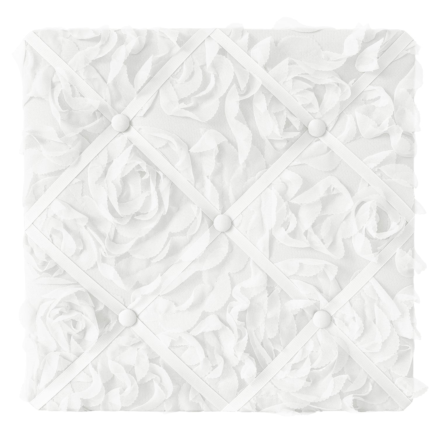 Rose White Collection Fabric Memo Board