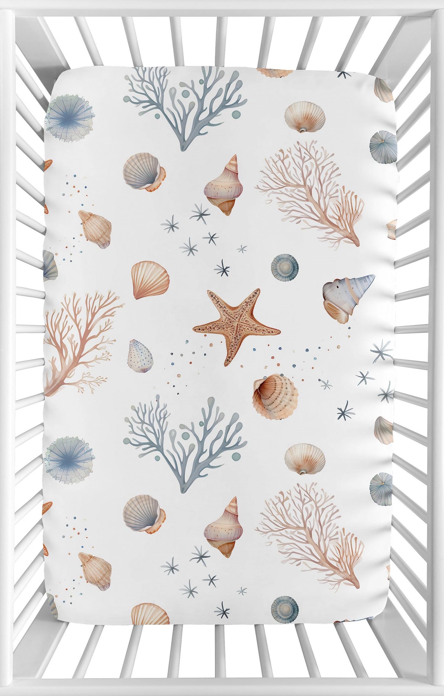 Seashells Collection Mini Crib Sheet