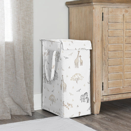 Serengeti Animals Collection Laundry Hamper with Handles