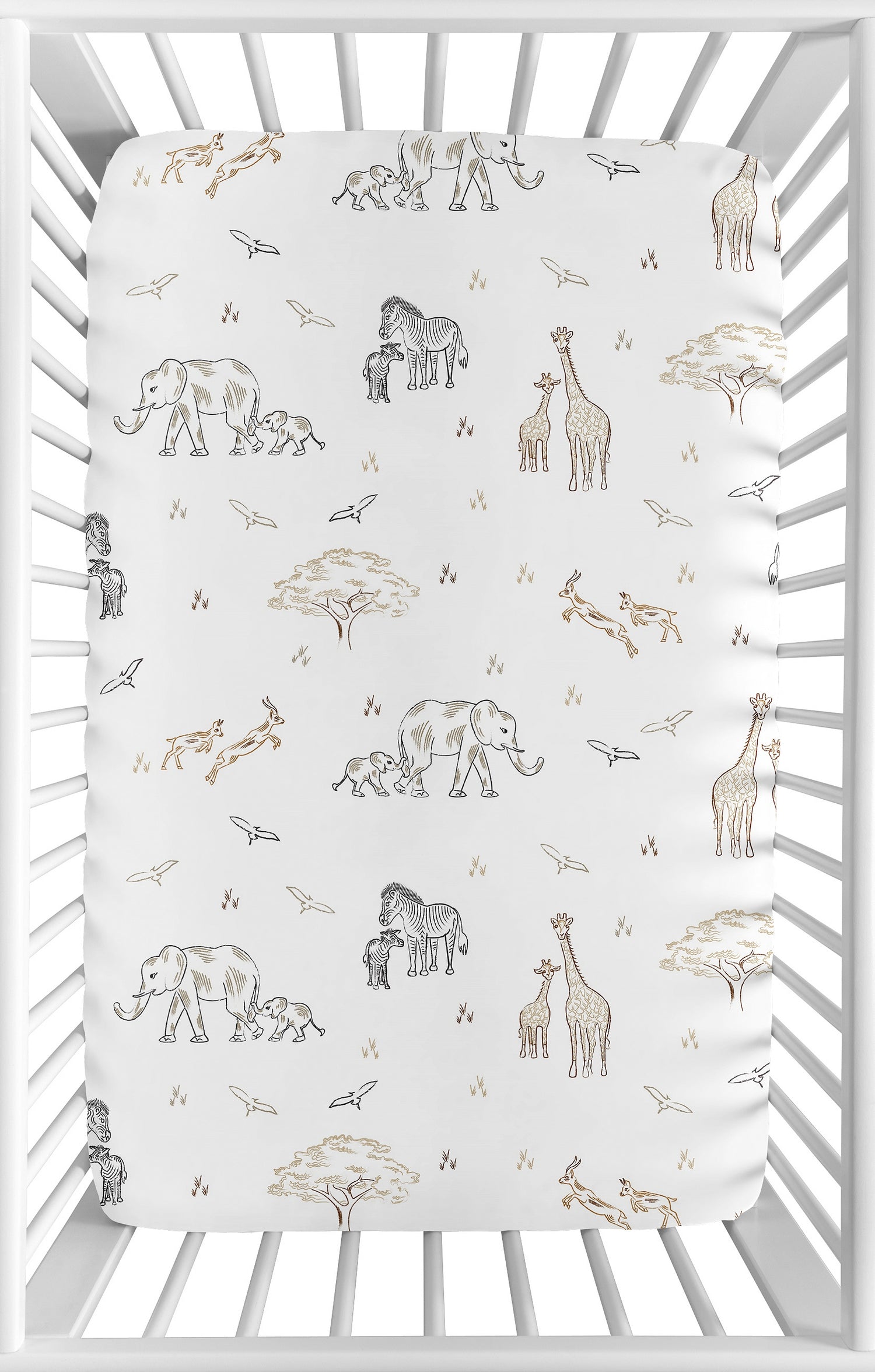 Serengeti Animals Collection Mini Crib Sheet