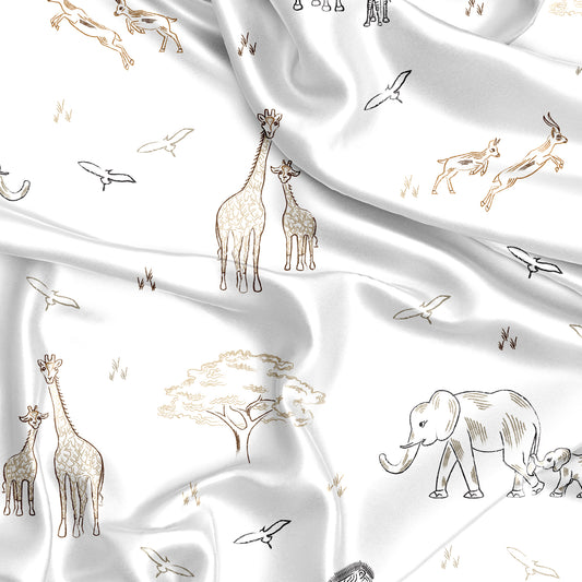 Serengeti Animals Collection Satin Fitted Crib Sheet