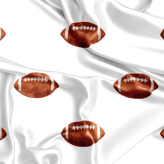 Watercolor Sports Theme Collection Satin Fitted Crib Sheet - Football Print
