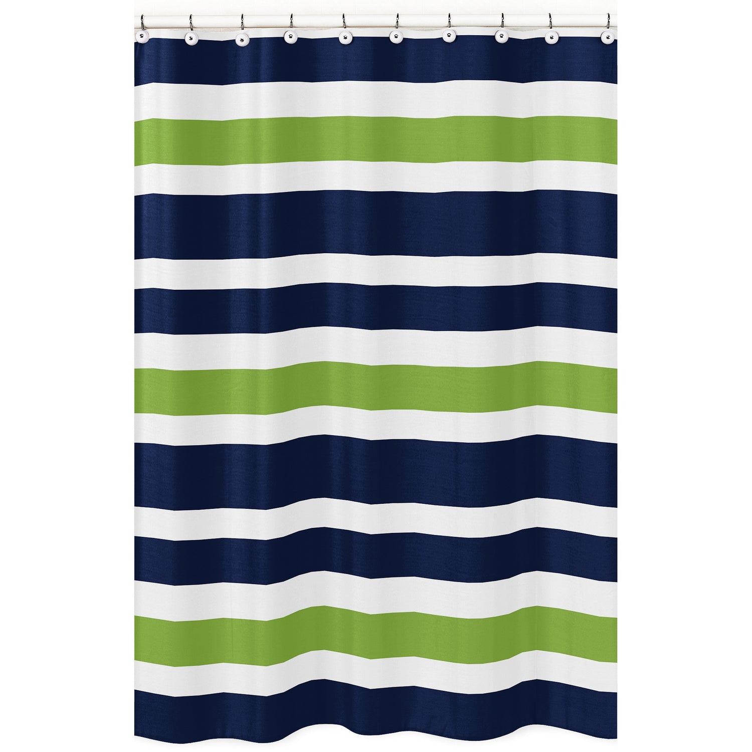 Stripe Navy and Lime Collection Shower Curtain