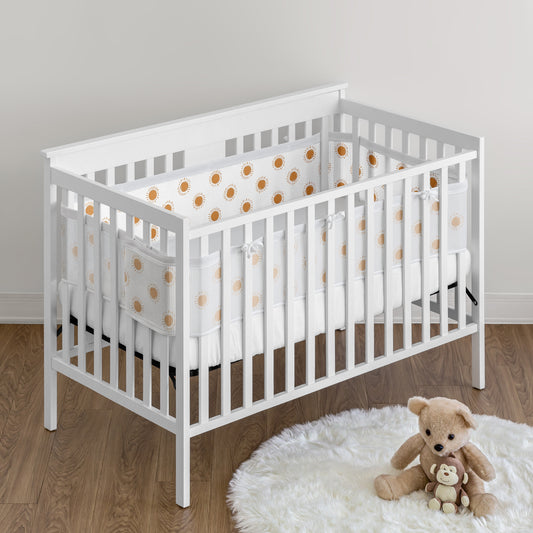 Boho Sun White and Pumpkin Sweet Jojo Designs + BreathableBaby Breathable Mesh Crib Liner