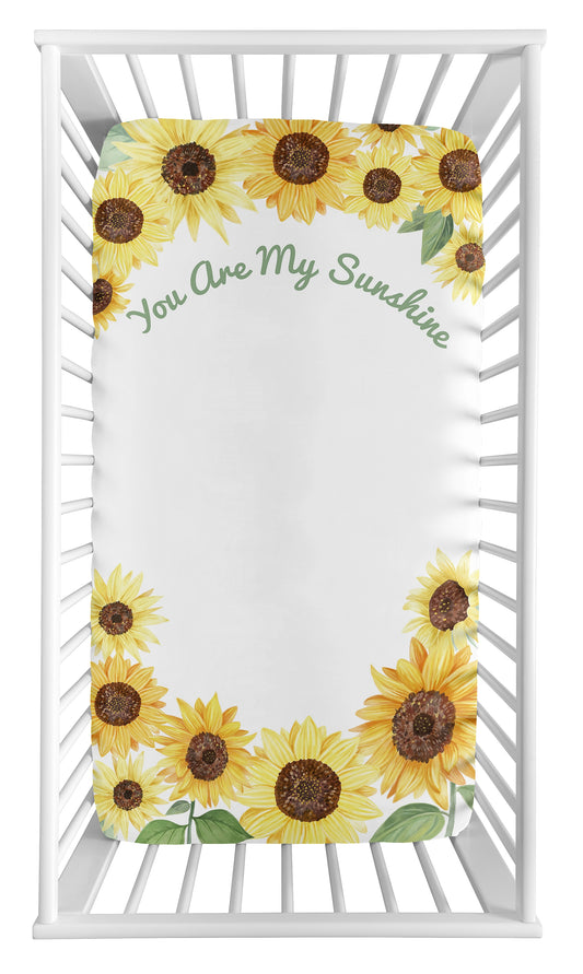 Sunflower Collection Crib Sheet - You Are My Sunshine
