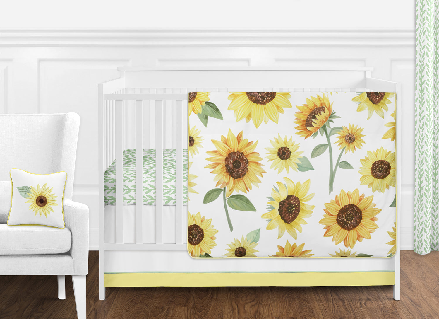 Sunflower Collection 11 Piece Bumperless Crib Bedding