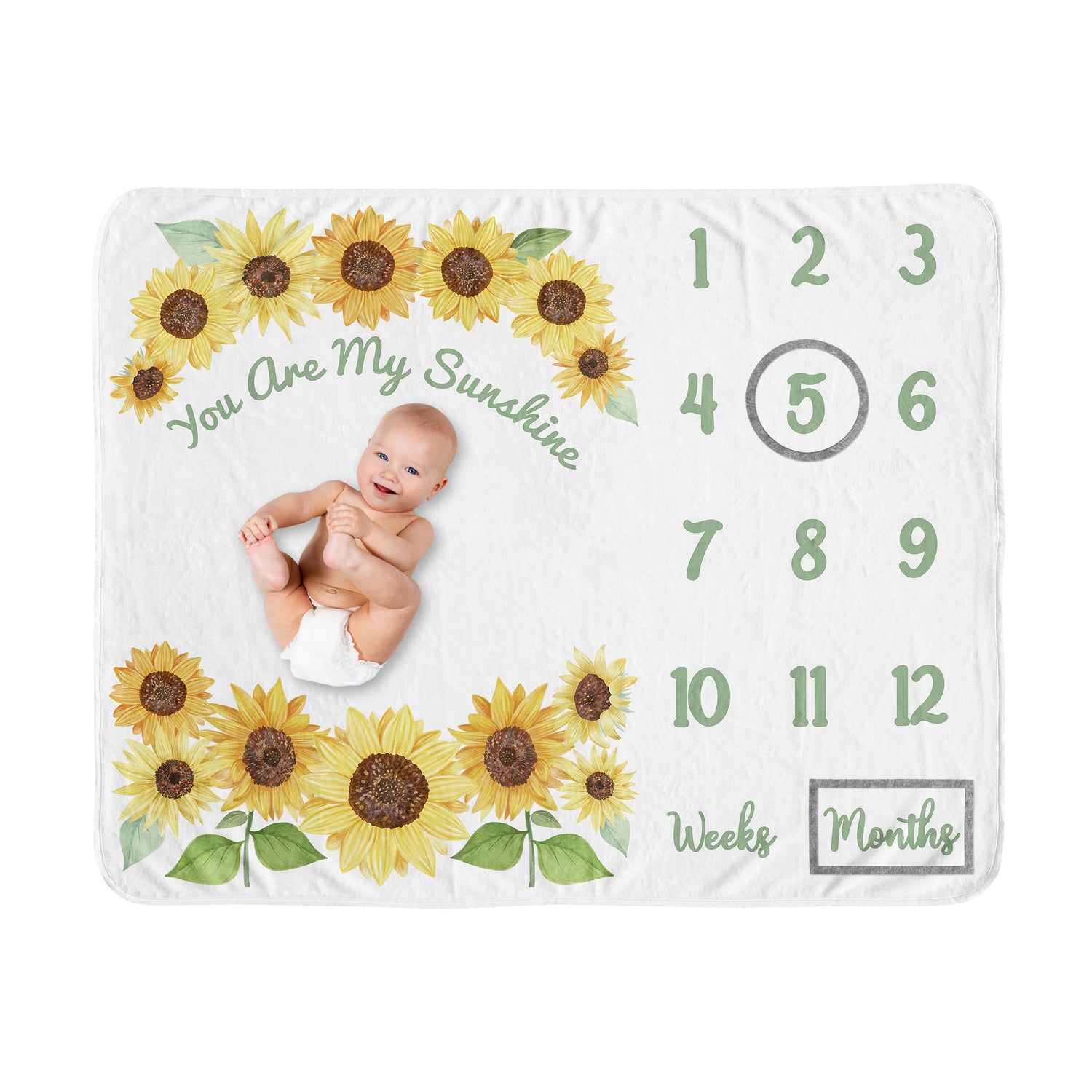 Sunflower Collection Monthly Milestone Baby Blanket