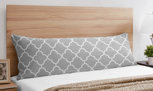 Trellis Gray And White Collection Full Length Body Pillow Cover