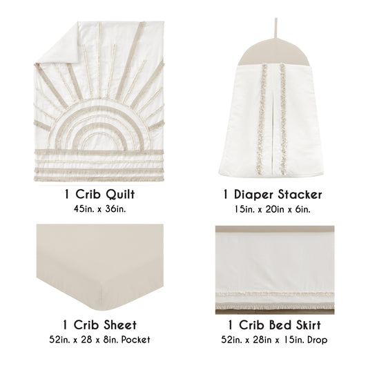 Tufted Sun 4 Piece Crib Bedding